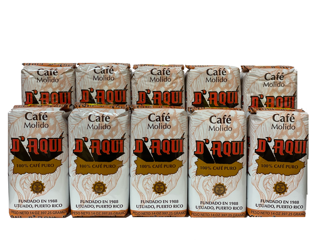 Ground Coffee D'Aqui 14 oz- Ten Pack