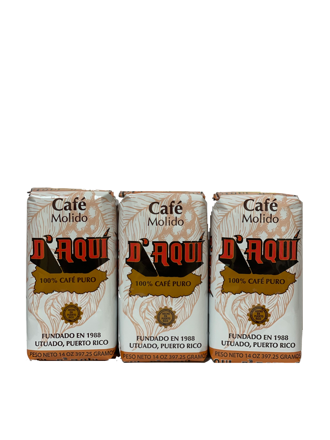 Ground Coffee D'Aqui 14 oz- Three Pack
