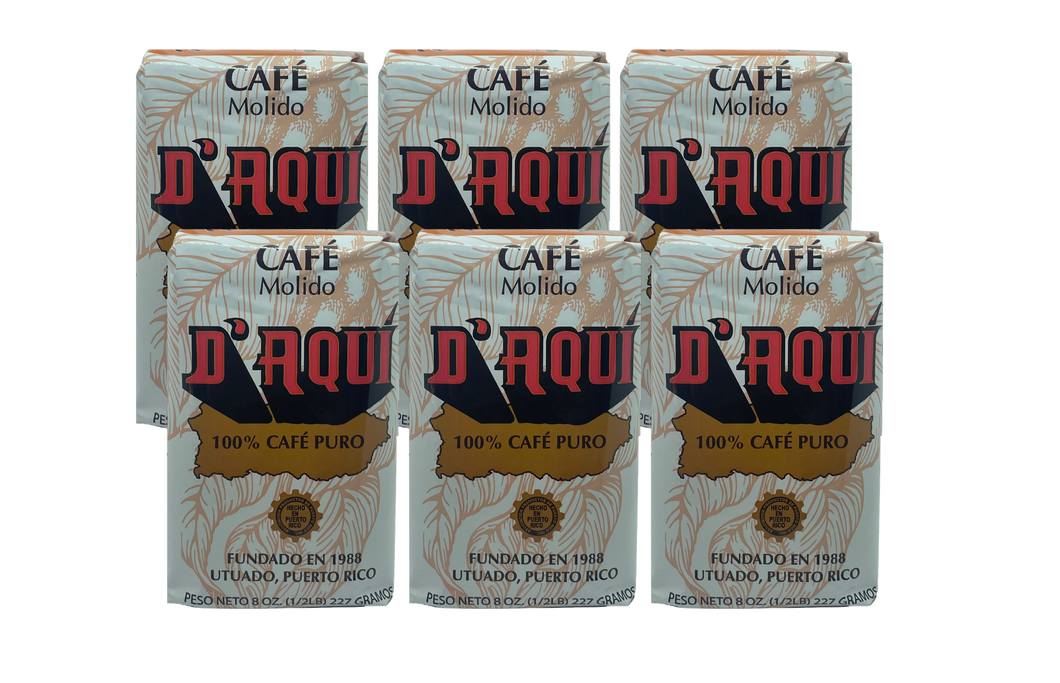 Ground Coffee D'Aqui 8 oz- Six Pack