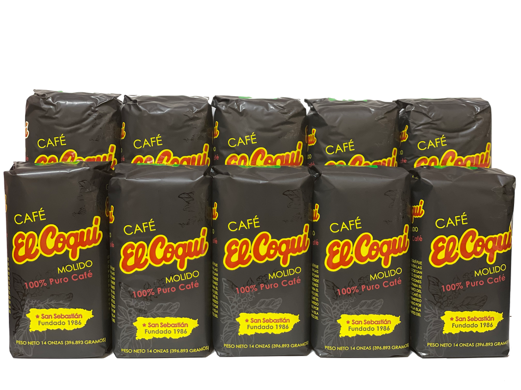 El Coqui Ground Coffee 14 oz- Ten Pack