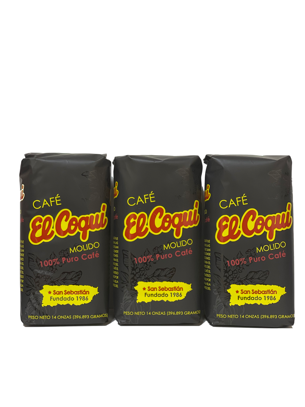 El Coqui Ground Coffee  14 oz- Three Pack