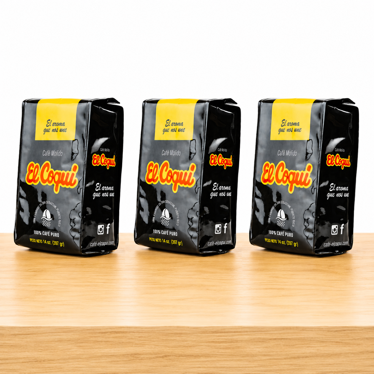 El Coqui Ground Coffee  14 oz- Three Pack