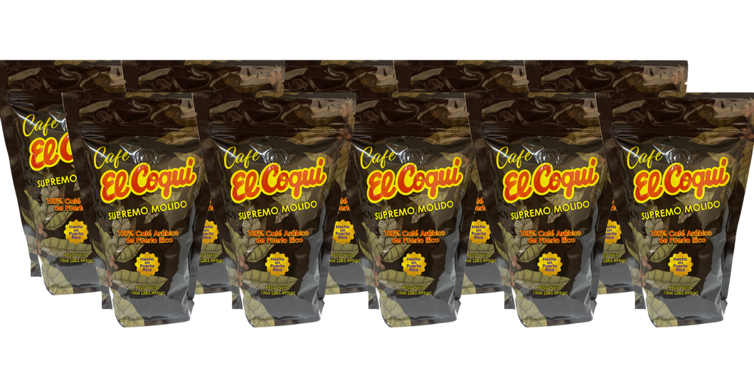 El Coqui Supremo Ground Coffee 10 oz- Ten Pack