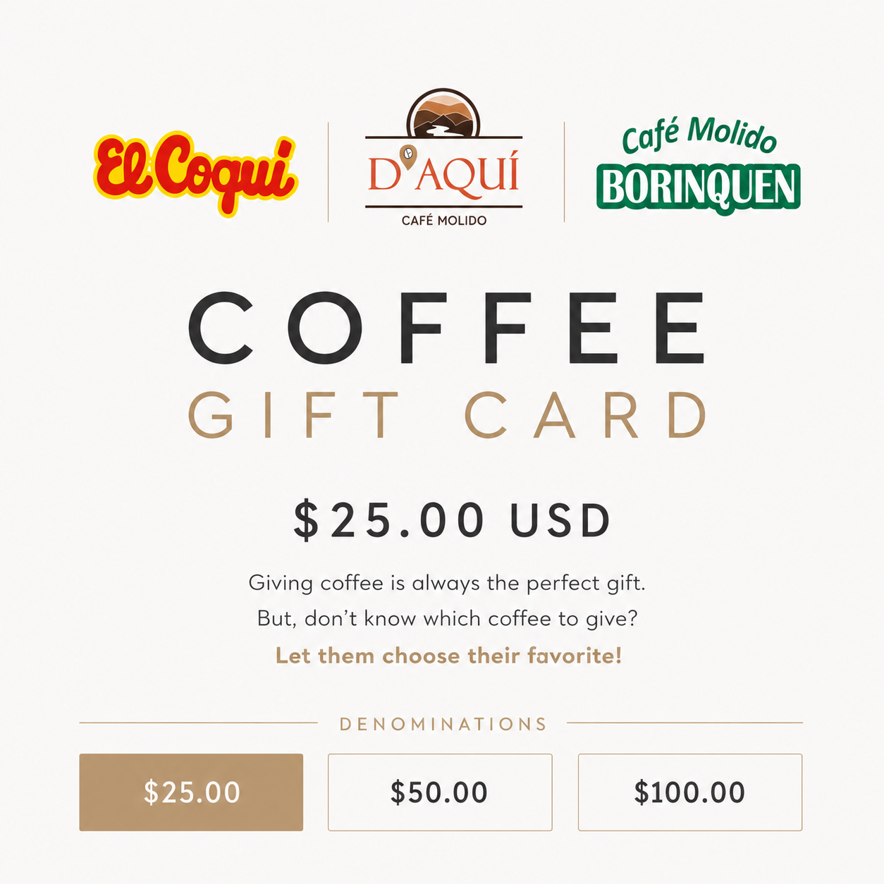 Coffee Gift Card