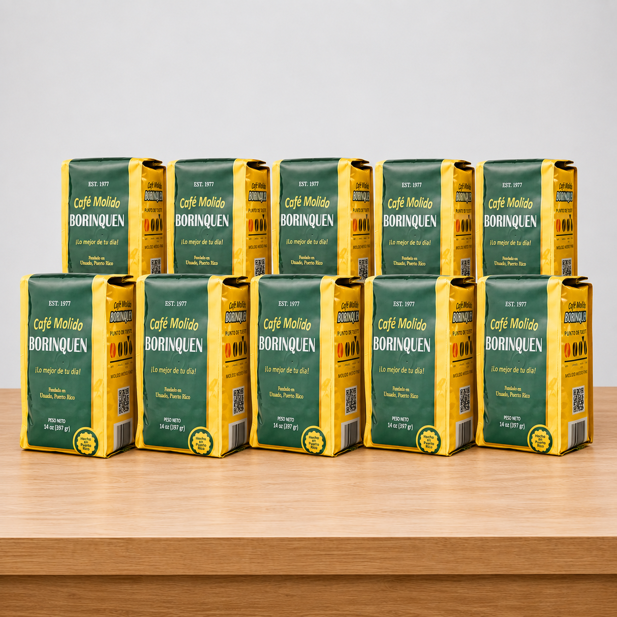 Ground Coffee Borinquen 14 oz- Ten Pack