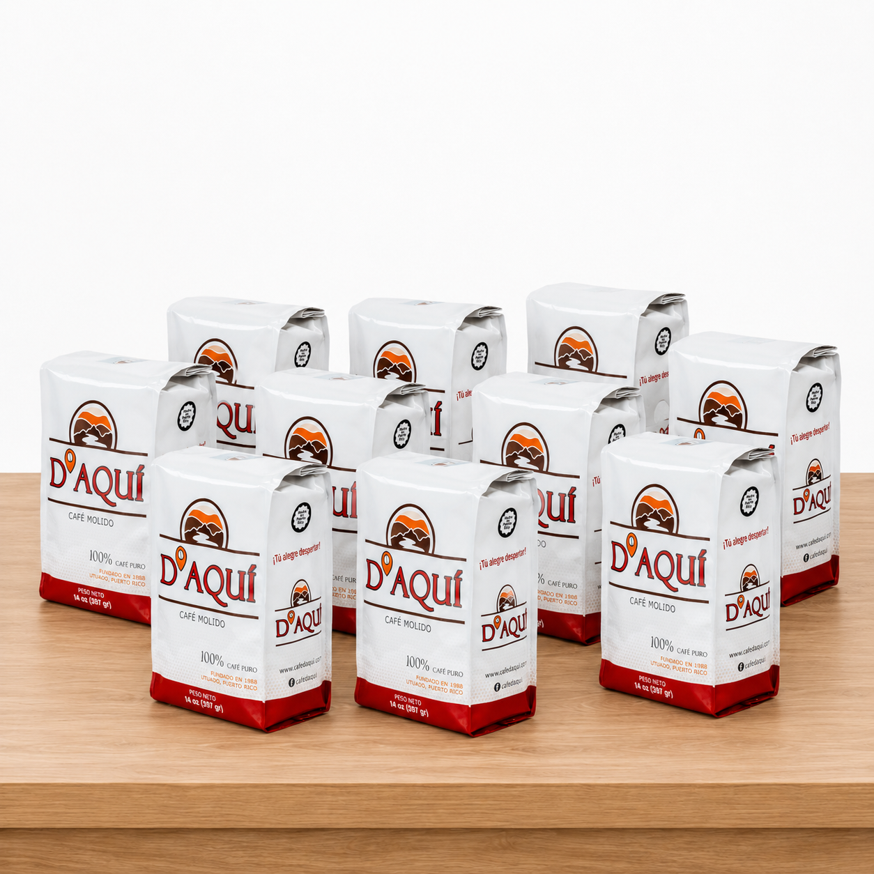 Ground Coffee D'Aqui 14 oz- Ten Pack