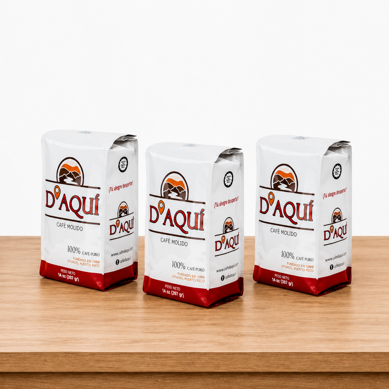 Ground Coffee D'Aqui 14 oz- Three Pack