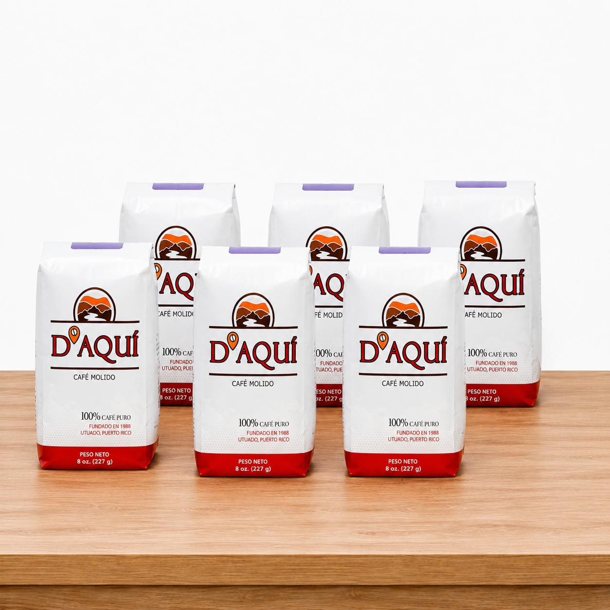 Ground Coffee D'Aqui 8 oz- Six Pack