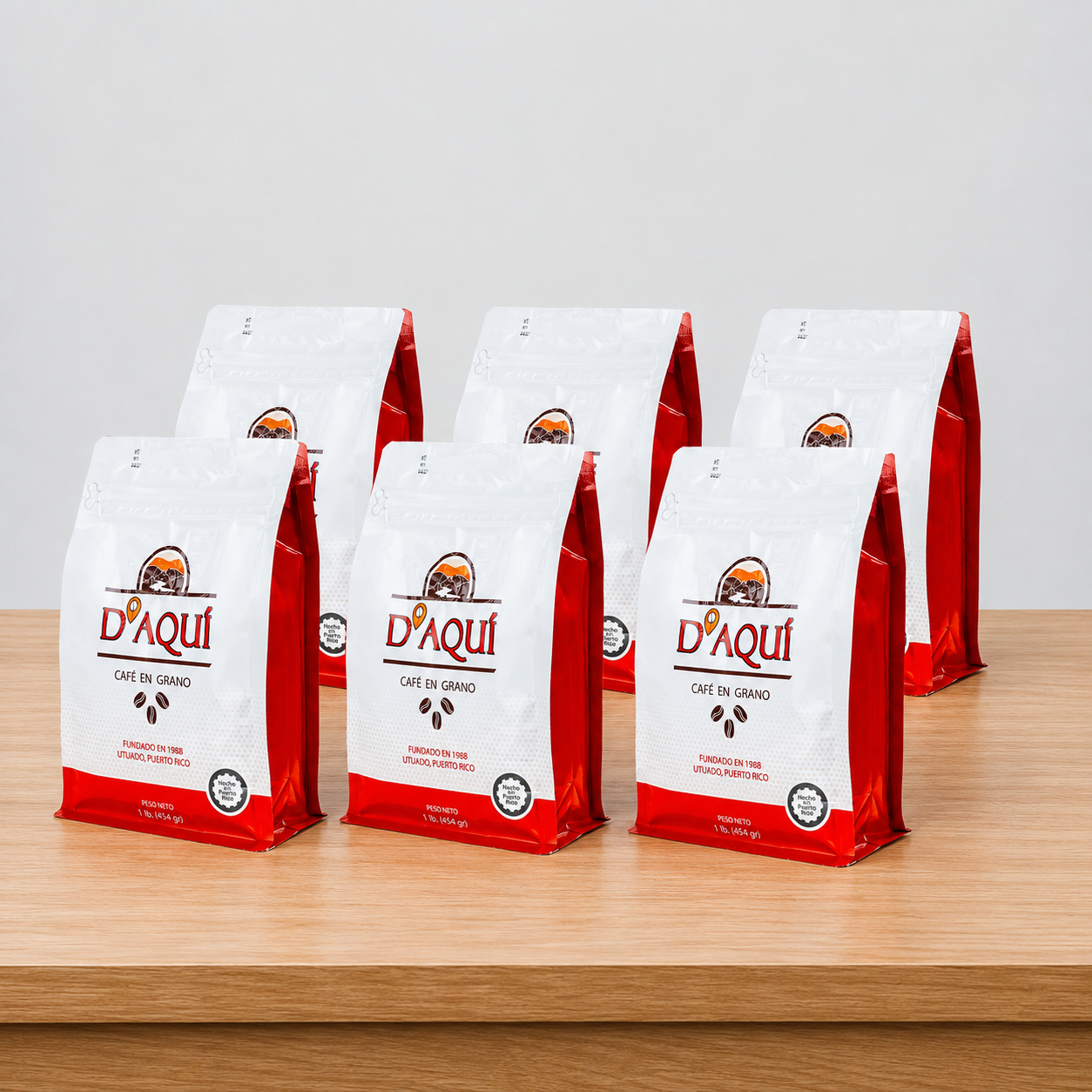 Whole Beans D'Aqui 16 oz- Six Pack