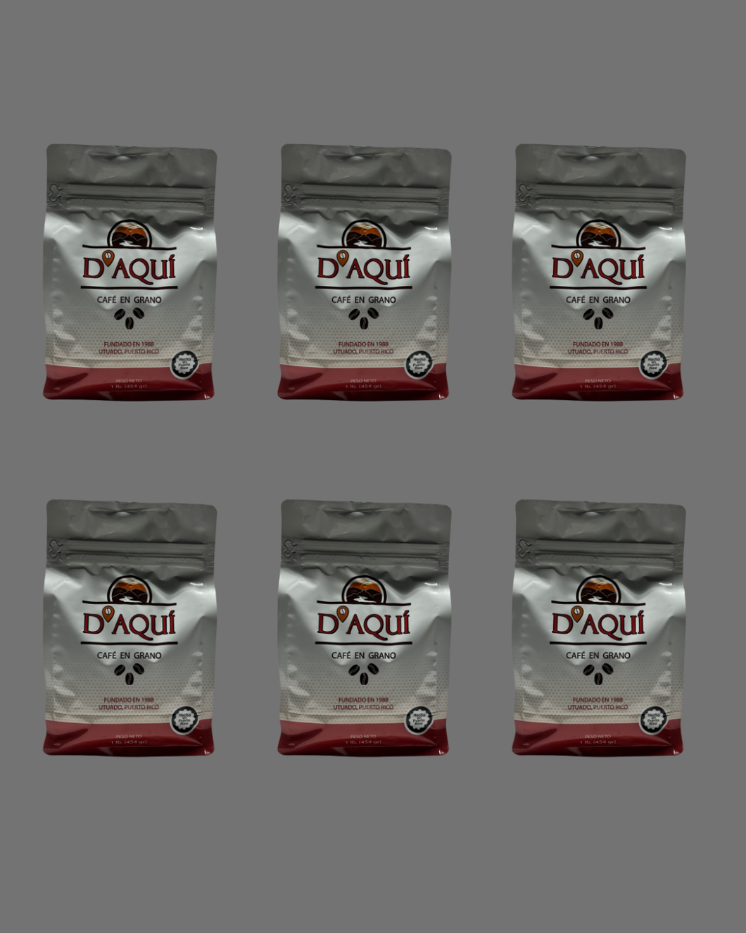 Whole Beans D'Aqui 16 oz- SIX Pack